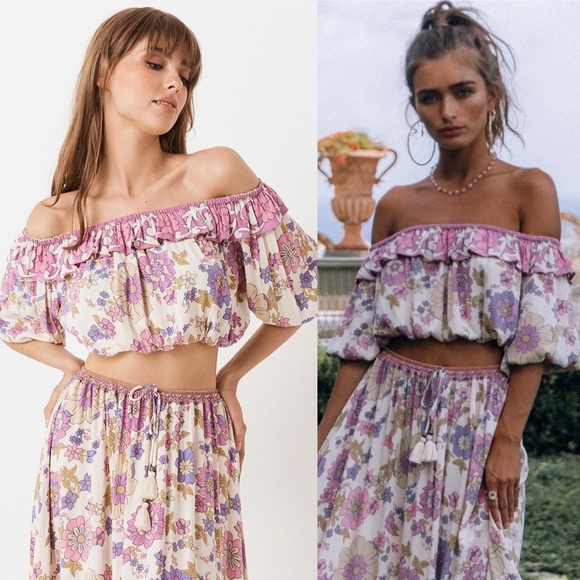 Spell Tops - Spell Buttercup Cropped Peasant Top